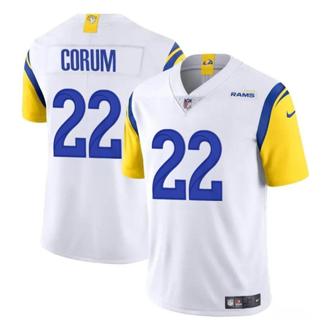 Youth Los Angeles Rams #22 Blake Corum White 2024 Draft Vapor Untouchable Football Stitched Jersey
